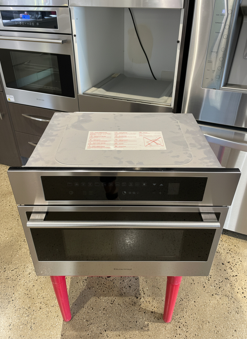 Technician repairing an appliance