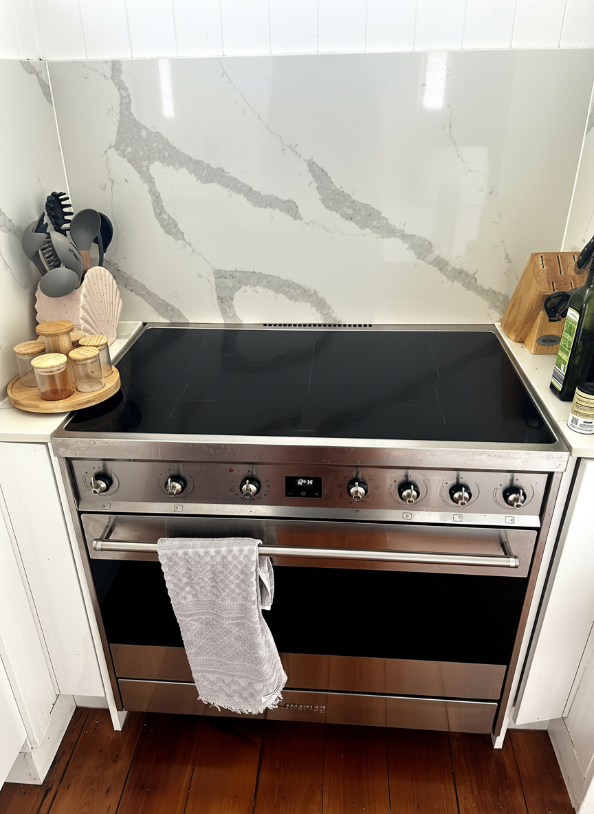 Technician repairing an appliance